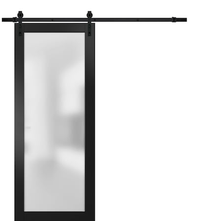 Sartodoors Barn Interior Door, 30" x 84", Black PLANUM2102BD-B-BLK-3084